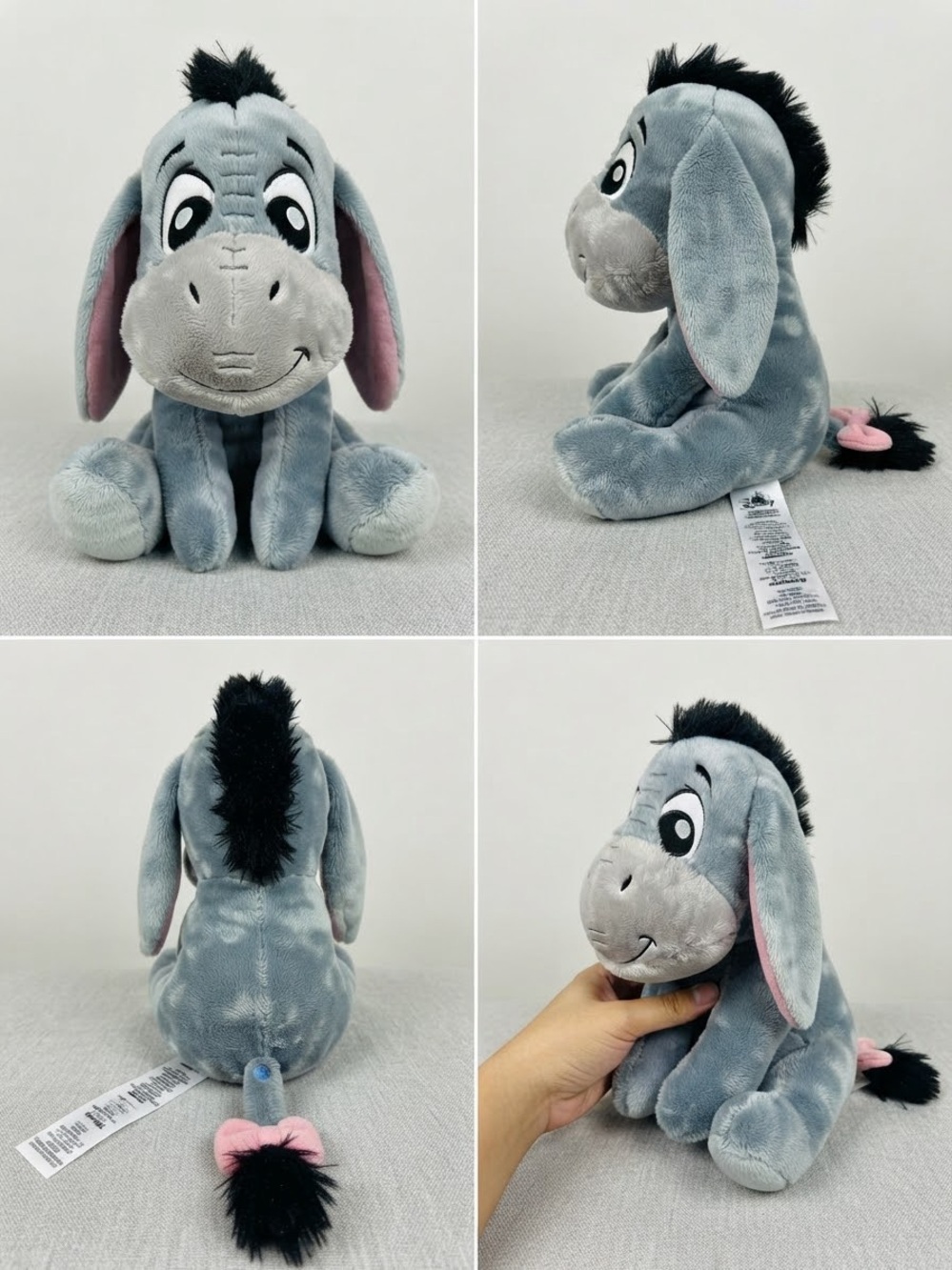 Disney Eeyore Plush Toy - Gray with Pink Accents